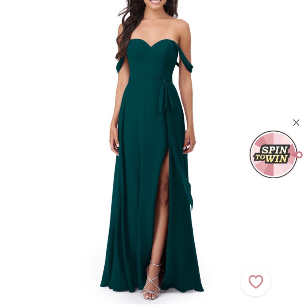 Azazie Aaron Dress in Pine NWT